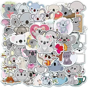 50 Stck. Koala Aufkleber Vinyl Wasserdicht Aufkleber für Laptop, Skateboard Aufkleber Kind - Bild 1 von 7