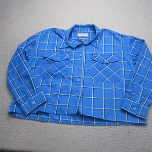 Dixxon Flannel Shirt Womens XL Blue Brentwood Cropped Plaid Hiking Outdoors - Picture 1 of 12