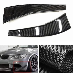 Front Side Fins Splitter Canard Spoiler For BMW E90 E92 M3 2007-13 Carbon Fiber - Picture 1 of 8