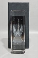 Crystal Clear Glass Paperweight 3-D Laser Etched Pretty Girl Angel 5 3/4” Tall