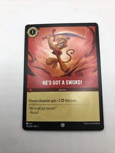 Disney Lorcana He's Got A Sword! - 132/204 - Common TCG NON Foil  🐒 - Picture 1 of 2