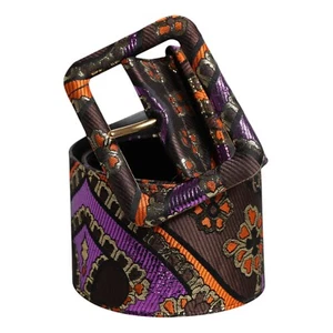 DOLCE & GABBANA Belt Floral Jacquard Laurex Wide Waist Buckle 75cm / 30in 980usd - Picture 1 of 6