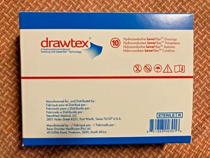 SteadMed 00301 Drawtex Hydroconductive Wound Dressing w/ LevaFiber 3x3 Box of 10 - Picture 1 of 4
