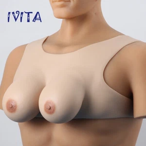 C Dup Full Silicone Breast Forms Drag Queen TG Fake Boobs Crossdresser Bodysuit - Picture 1 of 9