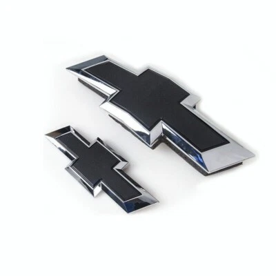 Fit 2015-2020 Chevrolet Tahoe Suburban Black Bowtie Emblems 84722856 Front&Rear - Image 1 of 3