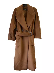 EMPORIO ARMANI Long Wool Belted Coat Size M 42 REF A32* - Picture 1 of 7