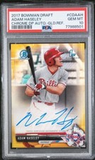 2017 Bowman Draft Adam Haseley Gold Refractor Auto /50 PSA 10
