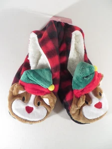Target Red Paid Slippers Animal Christmas Holiday Kids M/L Shoe 8-10 NWT - Picture 1 of 5