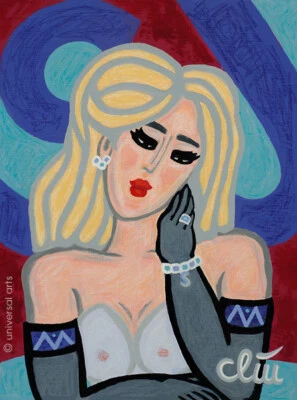 JACQUELINE DITT - Hollywood Naked Dress Sex Symbol 2023  Original Gemälde gtrl - Bild 1 von 3