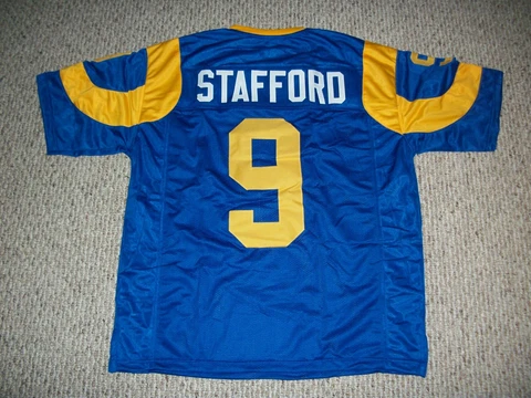 MATTHEW STAFFORD Unsigned Custom LA Blue Sewn New Football Jersey Sizes S-3XL Cover