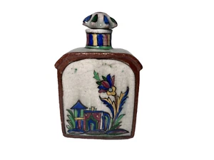19th Century Persian Qajar Dynasty Iznik Ceramic 6¼” Flagon Perfume Flask c’1850 - Picture 1 of 16