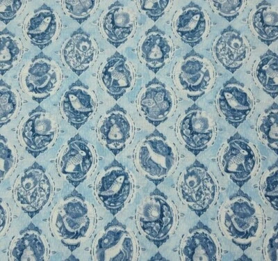 21" A Meadow's Tale Ana Davis Mezcla Telas Animal Damasco Retratos Azul Foto 1 de 3