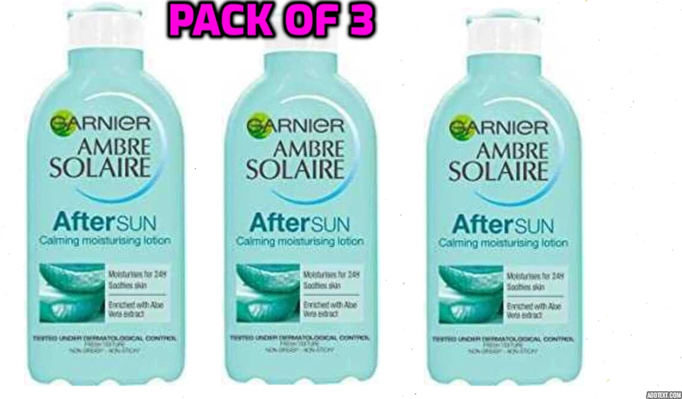 Garnier Ambre Solaire After Sun Soothing and Hydrating Lotion -200ml pack of 3