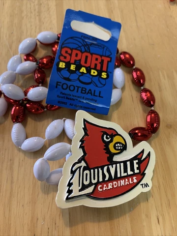 Louisville Cardinals Team Spirit Color Football Sports Beads Necklace College Cover