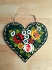 Canalware Canal barge ware Narrowboat - wooden heart decoration green 20cm X18cm