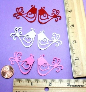 💖10 kleine LOVE BIRDS Cardstock Papier Stanzformen Verzierungen - Bild 1 von 25