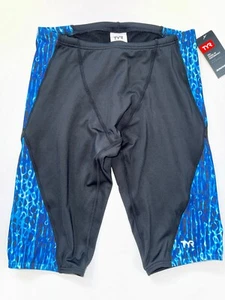 TYR Men's 32 M Blue ATOLLA BLADE SPLICE Swimsuit Jammer Shorts Durafast New - Picture 1 of 6