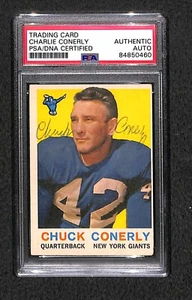Charlie Conerly "HOF 1956 NFL Champ MVP" 1959 Topps Signed Autographed Card PSA - Picture 1 of 2