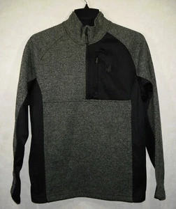 Spyder Men's M Gray Black Half Zip Sweater Gait Knit Pullover Jacket - Picture 1 of 15