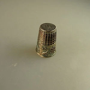 Fingerhut breite Borte mit Blüten verziert Sterling Silber (47332) - Picture 1 of 1