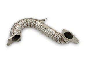 1er Decata Inox Clio 4 RS 200-220 2015+ Euro 6 Downpipe EDC Tube Trophy Gaufrage - Photo 1/3