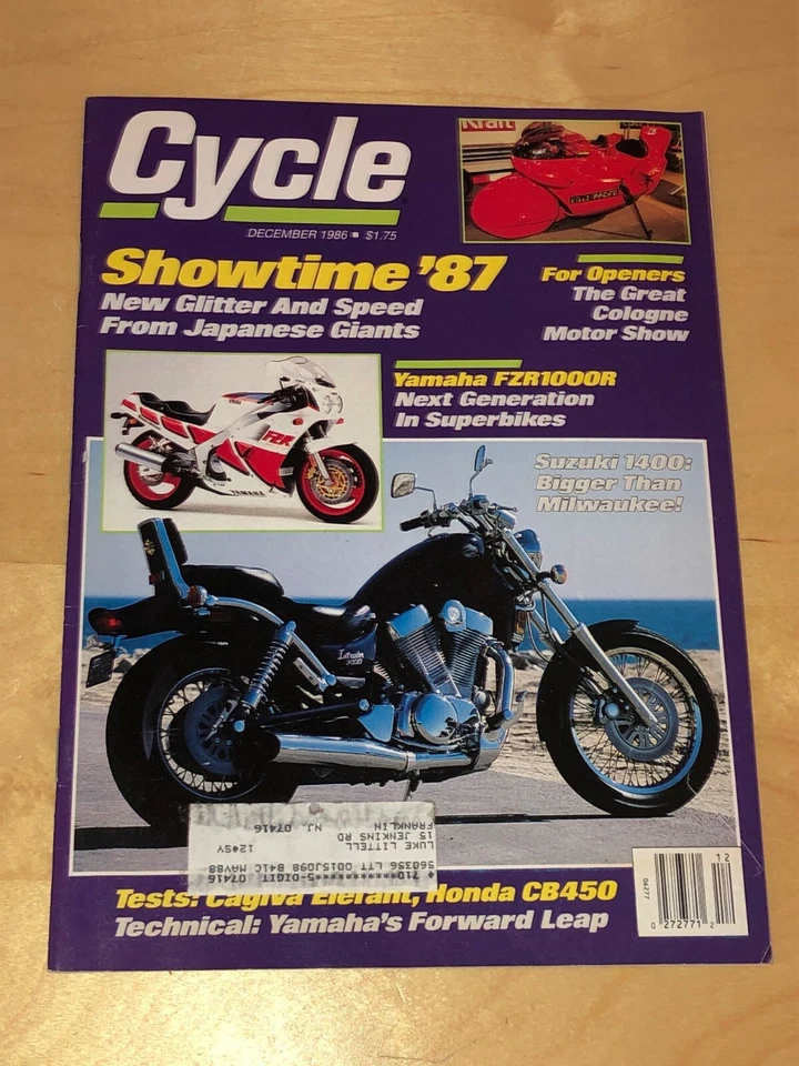 Cycle Magazine December 1986 Yamaha FZR1000R Motorcycle Japanese Superbikes - Image 1 of 1