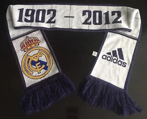 SCIARPA FAN SOCCER REAL MADRID 1902-2012 - ADIDAS LA LIGA - USATA DELICATAMENTE - Foto 1 di 6