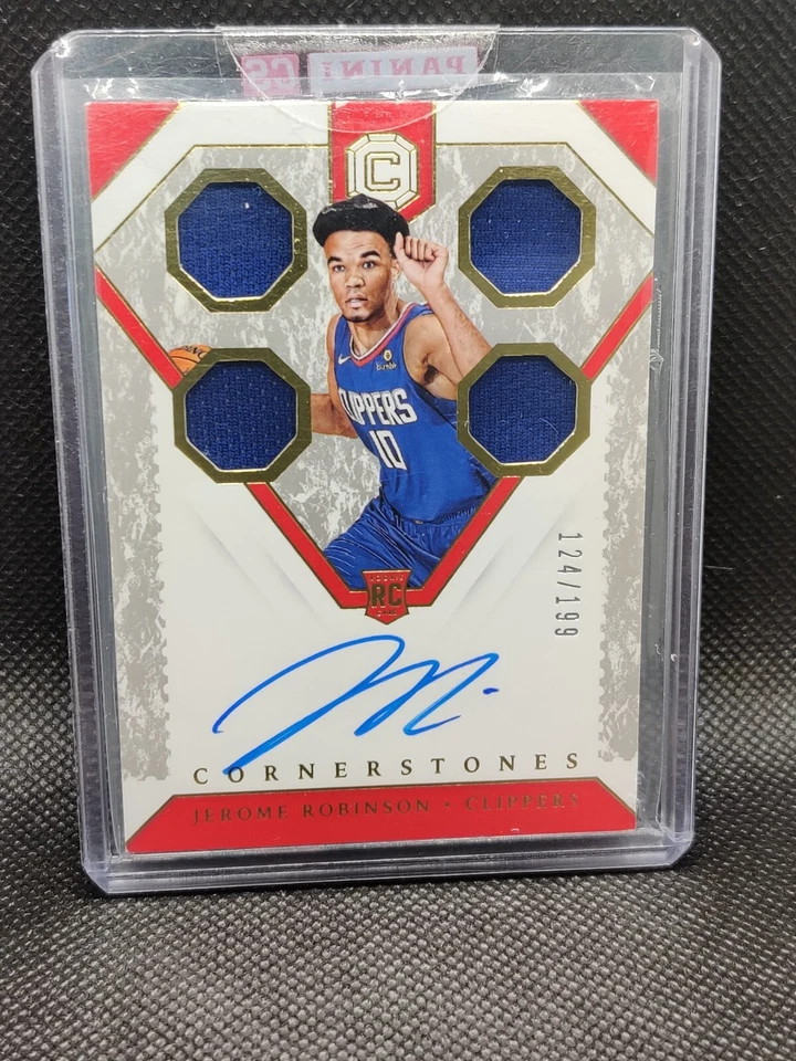 2018-19 Panini Cornerstones Jerome Robinson RC JERSEY AUTO /199 #162 Clippers - Image 1 of 1
