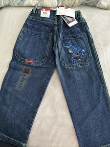 NWT Youth Y2K JNCO Tribals Jeans Skater Pants Denim Croc Alligator Sewn Size 7 - Picture 1 of 9