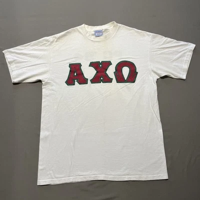 VINTAGE Alpha Chi Omega Shirt Mens XL Fraternity Sorority Greek Life Rush 1994 - Image 1 of 4