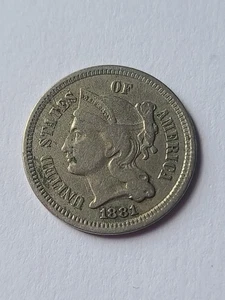 1881 P Three Cent Nickel - Picture 1 of 2