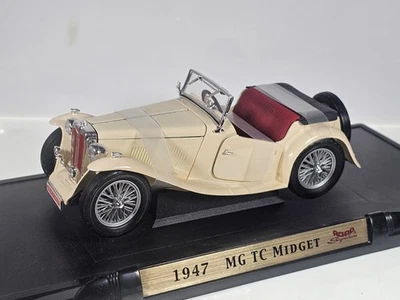 1947 MG-TC Roadster Cream Model Car 1/18 Scale Road Signature - Image 1 of 4