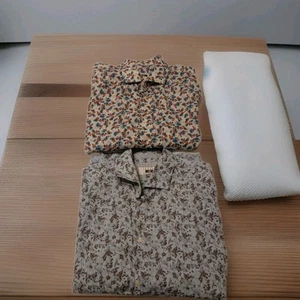 Joseph Abboud Casual Button Up Shirt 2 Mens M/L   Tropic Pineapple Cotton EUC - Picture 1 of 20