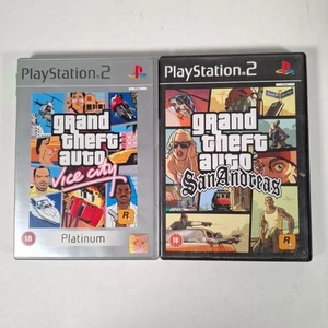 Grand Theft Auto Vice City & San Andreas Playstation PS2 Juego Manuales Mapas PAL - Imagen 1 de 7