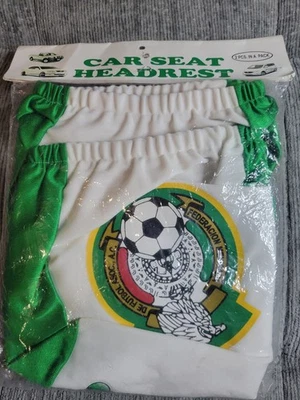 Чехол на подголовник автомобильного сиденья Mexico Futbol — упаковка 2 шт. — универсальный размер — новый из старых запасов - Изображение 1 из 2