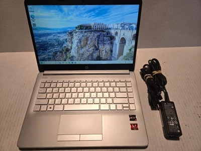 HP 14-dk1022wm 14" Laptop AMD Ryzen 3 3300U QuadCore 8GB 128GB SSD Win-11 Cam BT - Image 1 of 4