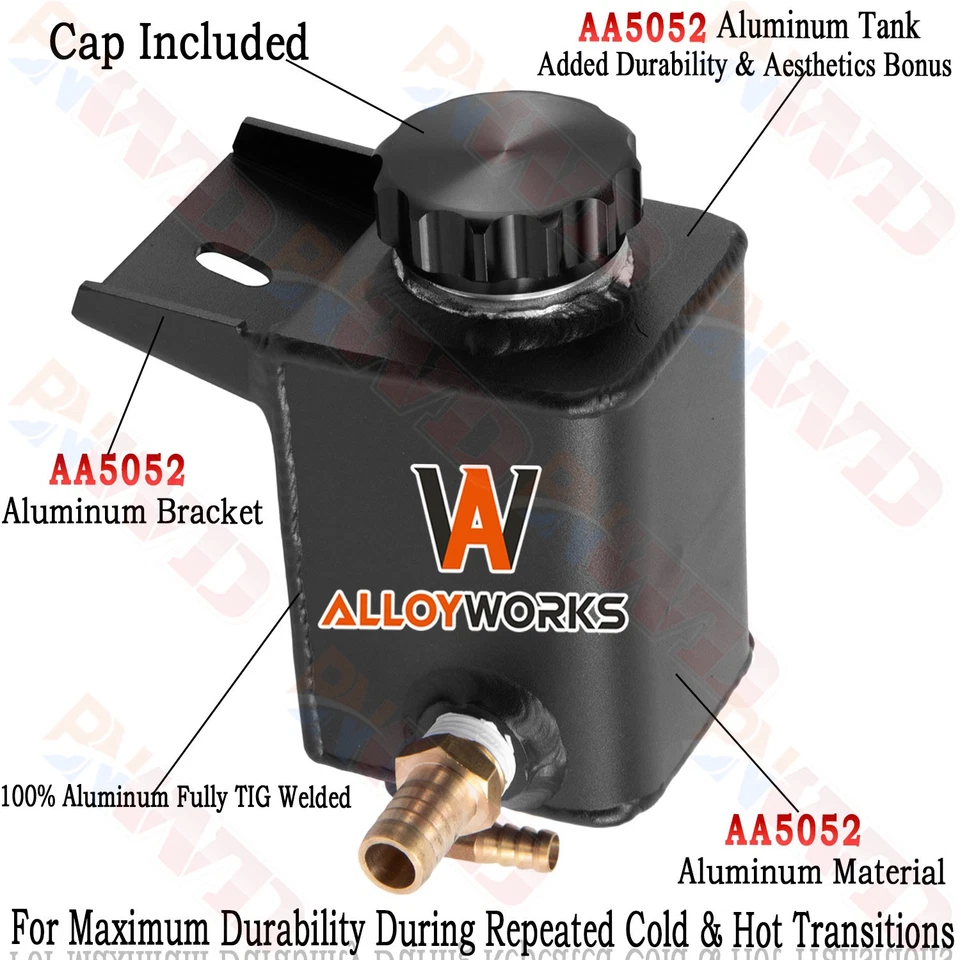 Tanque de depósito de dirección asistida negro de aluminio para Ford Mustang EcoBoost 2005-18 Foto 1 de 4