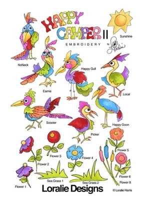 Loralie Designs Machine Embroidery Designs Happy Camper 2 USB/FLASH DRIVE