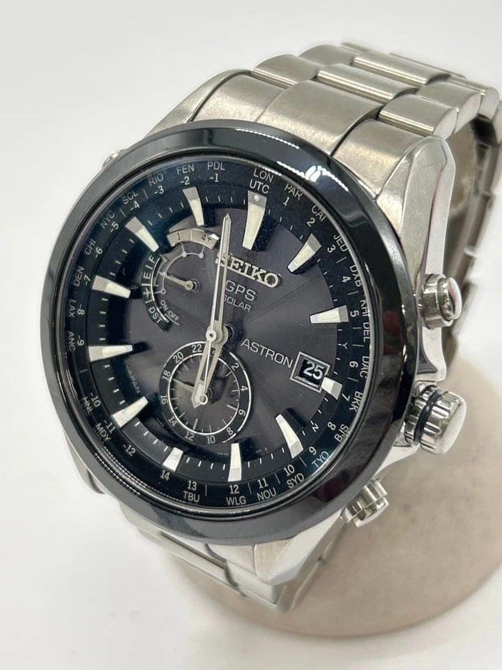 Reloj solar de cuarzo para hombre Seiko Astron SBXA003 7X52-0AA0 usado caja dañada Foto 1 de 4
