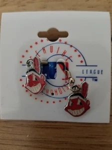 Vintage NOS Cleveland Indians Chief Wahoo Earrings - Picture 1 of 1