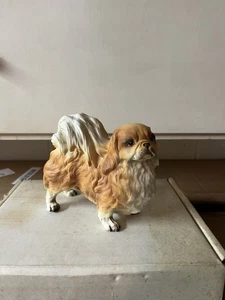 Lefton Vintage große stehende Pekingese Hund Figur Japan 5" hoch 6" lang H7328 - Bild 1 von 3