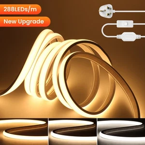 220V Neon COB LED Strip Lights Flexible Rope Lamp Outdoor Home Decor Waterproof - Picture 1 of 24