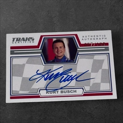 Kurt Busch PACK PULLED NASCAR signed card 2006 PRESS PASS TRAKS CERT #057/100 - Image 1 of 2