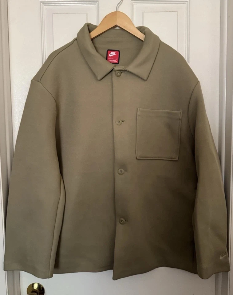 Nike Tech Fleece Shacket Jacket Men’s Size XL-Tall Olive Green FZ7566-276
