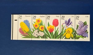 US Scott # 2764a - MNH 1993 29c Never Folded Booklet Pane of 5 Garden Flowers - Picture 1 of 2