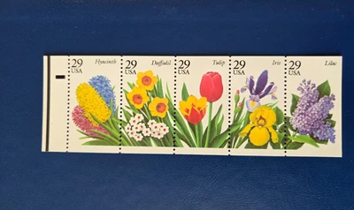 US Scott # 2764a - MNH 1993 29c Never Folded Booklet Pane of 5 Garden Flowers - Image 1 of 2