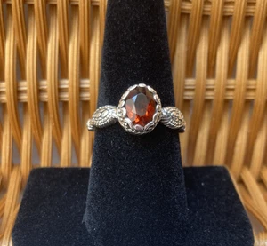 Sterling Silber 925 ~ rot orange Madera Citrin ~ Ringgröße 8 - Bild 1 von 12