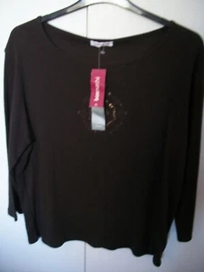 Women's Dark Brown Top From Bonmarche size XL - Picture 1 of 4