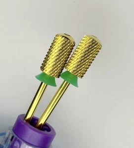 Hartmetall Nagel Bohrer 6 mm grob Gold Zylinder Gel Acryl Entfernung 1 Stück - Bild 1 von 2