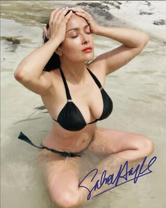 Sexy foto autografiada de Salma Hayek 8x10 reimpresión N10 - Imagen 1 de 2